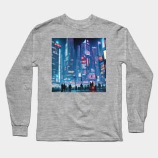 futuristic style city Long Sleeve T-Shirt